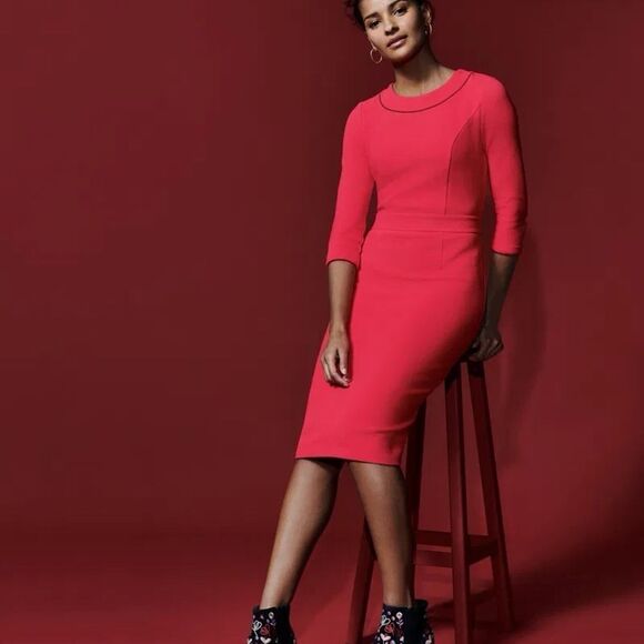 NWOT Boden Mia Ottoman Dress in Pop Peony Sz 8 - Picture 4 of 9